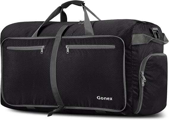 Gonex Foldable Travel Duffle Bag, 80L Lightweight with Shoe Compartment