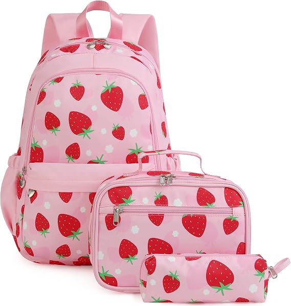 Backpack for Girls, Kids Backpack Set with Lunch Box & Pencil Bag