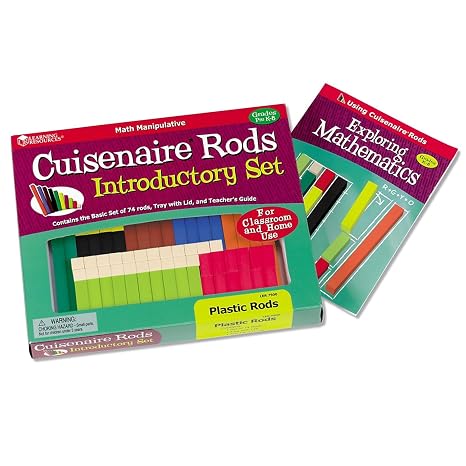 Learning Resources Plastic Cuisenaire Rods Introductory Set - Montessori Math Manipulatives, Counting Blocks, Counters for Classroom, Math Learning Materials, Teacher Supplies