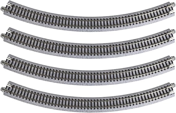 Kato USA Model Train Products Unitrack, 348mm (13 3/4") Radius 45-Degree Curve Track (4-Piece)