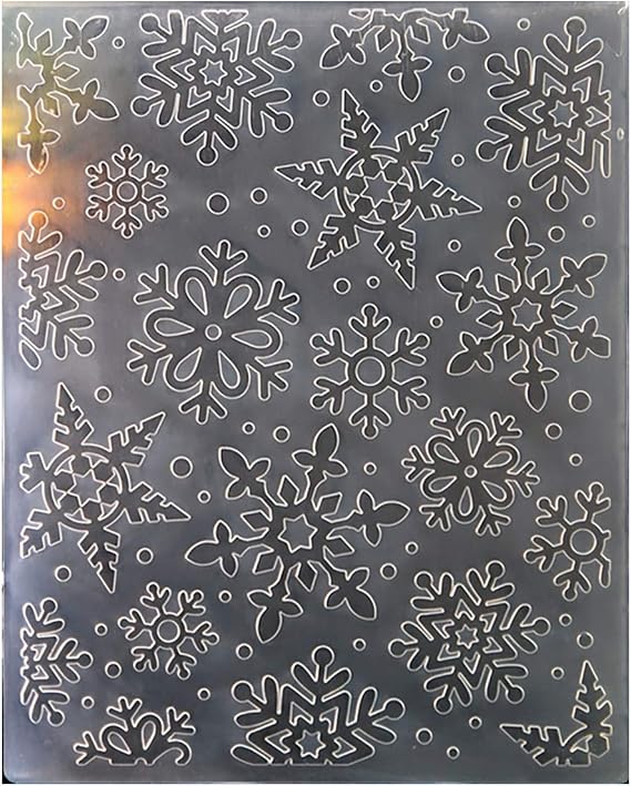 Kwan Crafts Christmas Snowflake Plastic Embossing Folders for Card Making Scrapbooking and Other Paper Crafts, 12.1x15.2cm