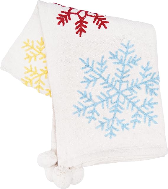 carol & frank Boho Christmas Throw Blanket Beige