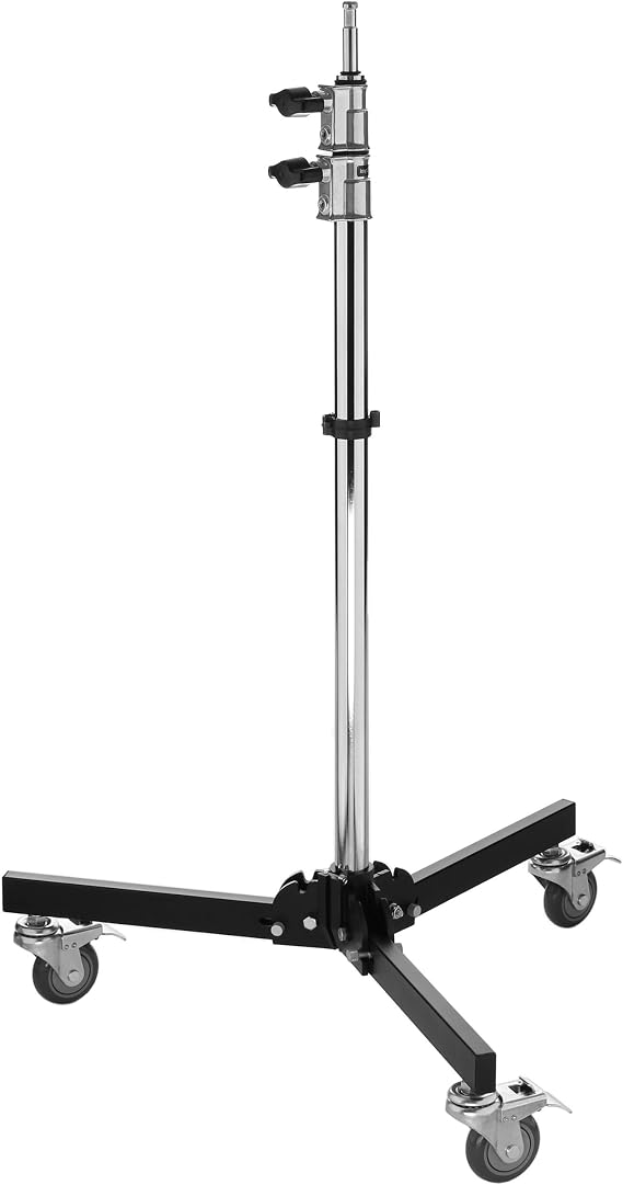 Impact Folding Wheeled Base Stand (Black/Chrome-Plated, 8.5')
