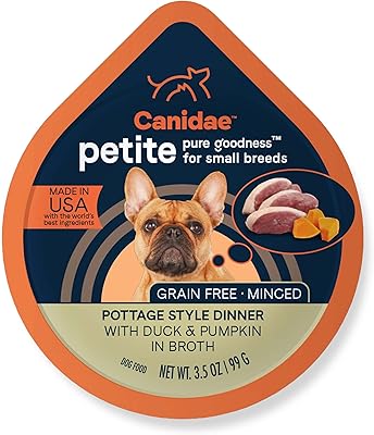 Canidae Pure Petite Premium Wet Dog Food for Small Breeds, Minced with Duck & Pumpkin, 3.5 oz, Case of 12 Grain Free