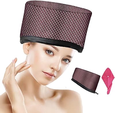 110V Hair Care Hat,Hair SPA Cap,Hair Care Steamer Cap,Thermal Hair Cap,Waterproof Home Hair Thermal Care Electric Hair Treatment Beauty Steamer Perfect for Family Personal Care Leather Plaid