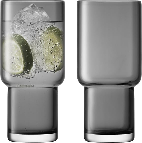 LSA International Utility Highball 390ml Slate | Set of 2 | Mouthblown & Handmade Glass | UT71