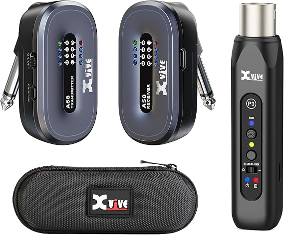 Xvive A58 5.8GHz Wireless Guitar System Bundle Xvive P3 Wireless XLR Bluetooth Receiver