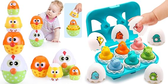 MOONTOY Egg Toys for Toddlers 1-3 Matching Game