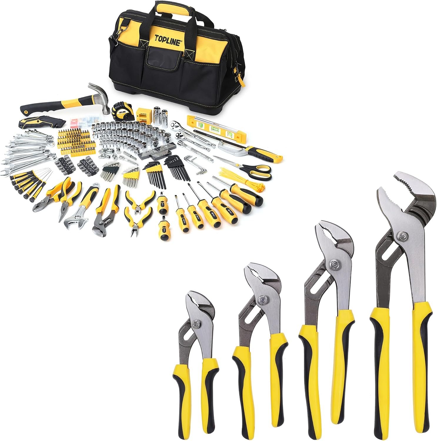 TOPLINE 467-Piece Household Home Tool Sets and 4-piece Groove Joint Pliers Set