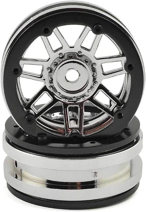 Pit Bull Xtreme RC 1.9 Beadlock Raceline #931 Injector, Chrome/Black (2), PBTW19931CB