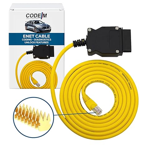 ENET OBD2 Cable for BMW F & G Series 6.6FT RJ45 Ethernet to 16 Pin OBDII Coding & Diagnostic Cable for E-SYS, ISTA+, Bootmod3, Bimmercode, INPA, ICOM ECU Programming Interface