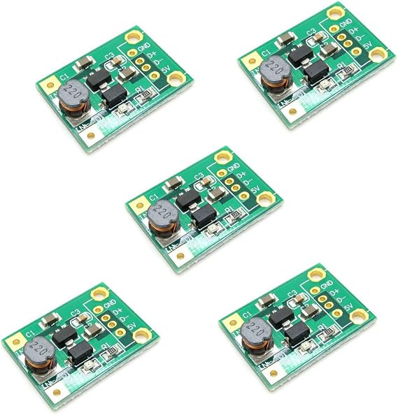 DC 1V-5V to 5V Boost Module Board, 5-Pack