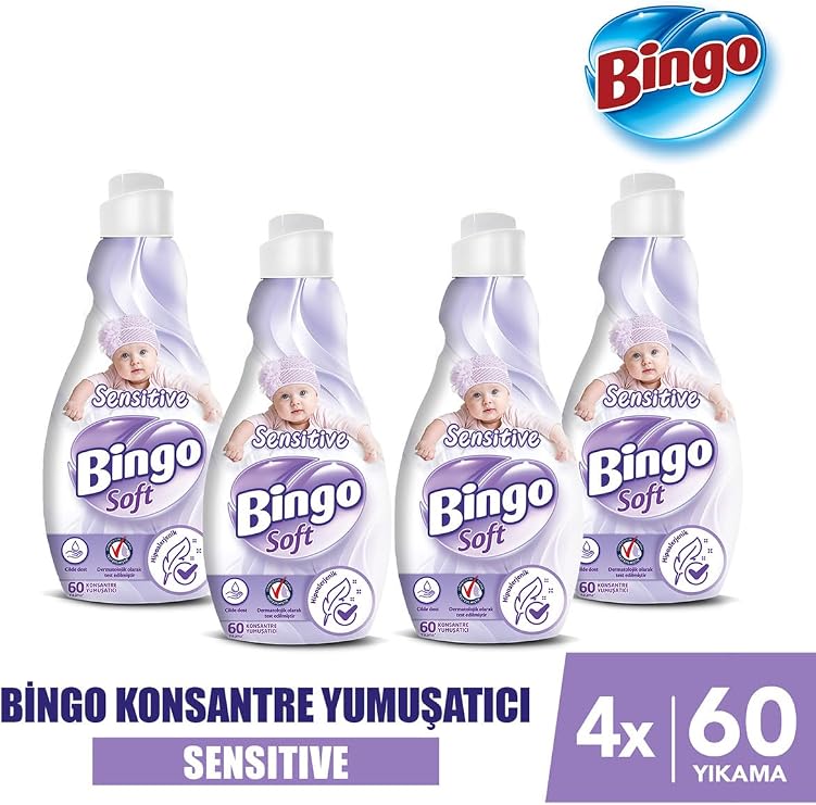 Bingo Soft Concentrated Laundry Softener Sensitive 1440 ml X 4 Pieces