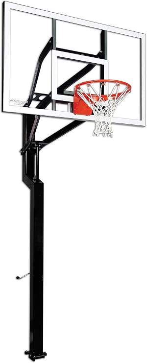 Goalsetter All-American In Ground Adjustable Basketball System with 60-Inch Glass Backboard - Multiple Rim Options