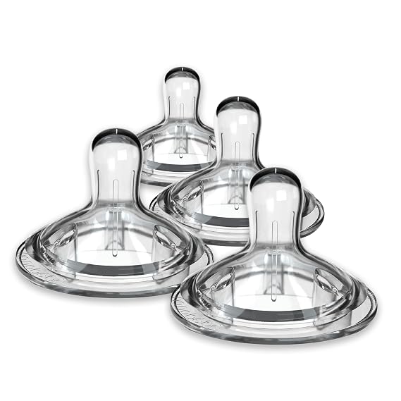 Nanobebe Nipples Baby Bottle Nipples, Silicone Nipple, Triple Vented, Ready to Use, 4-Pack, Medium Flow
