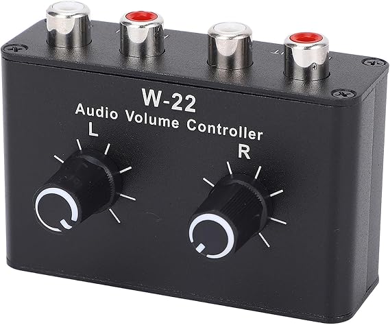 Jectse 3.5mm Volume Control Box, Stereo Channel Balance Adjuster, Lossless Sound Selector Switch, Aluminum Alloy Sound Signal Control Knob for CD Player