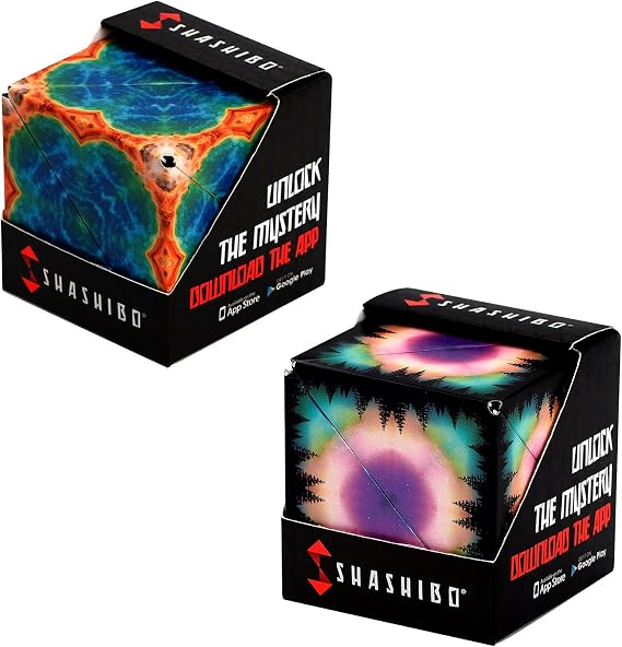 Shashibo DODECA Magnetic Puzzle Cube Bundle, Moon & Earth