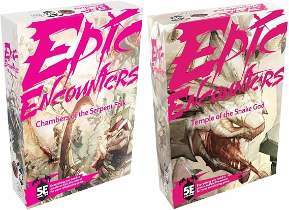 Steam Forged Games Epic Encounters Temple of The Snake God and Chambers of The Serpant Folk Bundle (2 Items) | Temple of the Snake God: 100mm Giant Snake, Chambers of the Serpent Folk: 20 Unpainted Serpent-Folk Minis