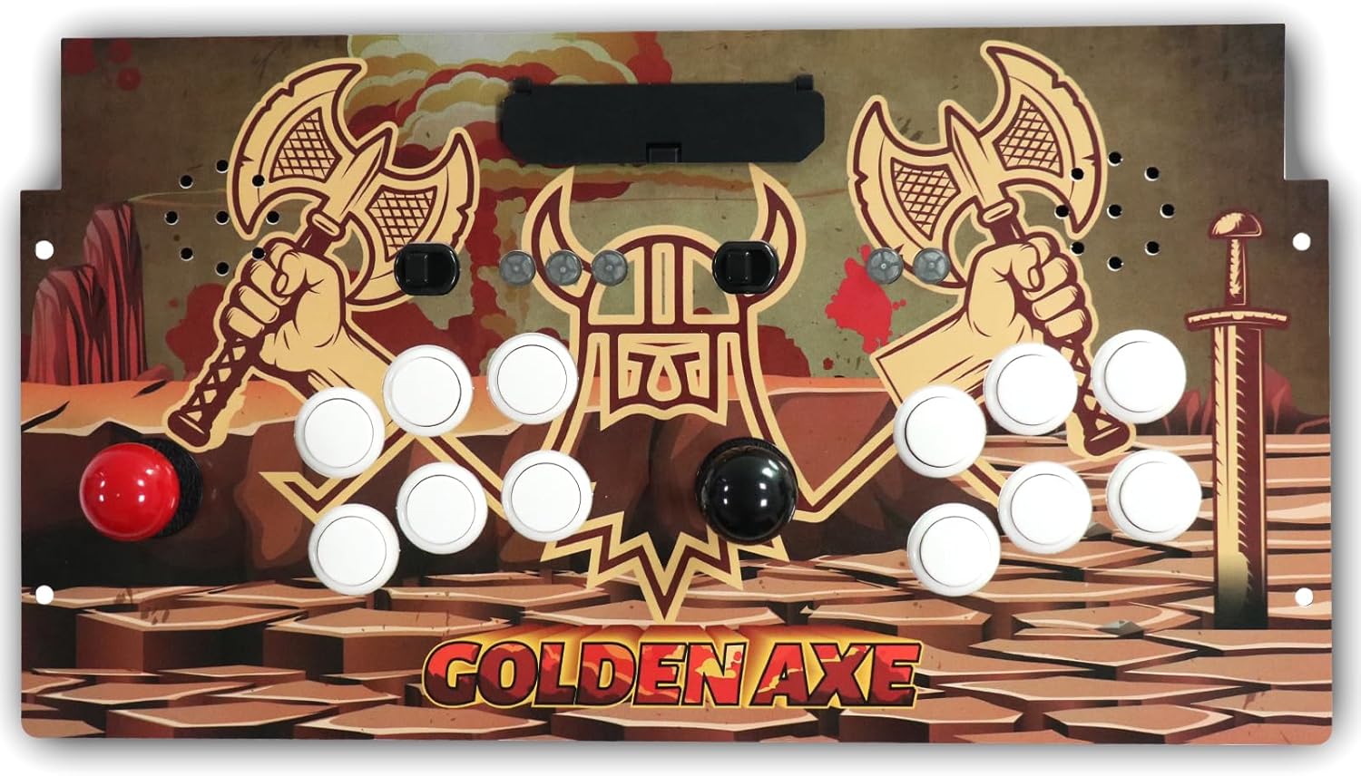 Intec Gaming Genesis Fighting Stick for Arcade1Up Cabinet, Play SEGA Genesis on Cabinet, Plug cartridge and Play, Work as a Genesis console, IntecGaming Modded Joysticks Designed for Arcade1Up