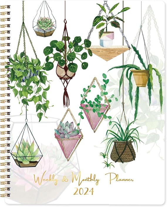 2024 Planner - 2024 Weekly and Monthly Planner, January 2024 - December 2024, 8'' x 10'', Planner 2024 with Twin-wire Binding, Flexible Cover, Perfect Daily Organizer