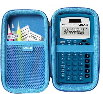 Anleo Hard Travel Case for Texas Instruments TI-30XIIS / TI-30X IIS 2-Line Scientific Calculator Blue