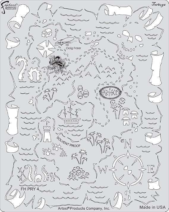 Artool Freehand Airbrush Templates, Tortuga Template