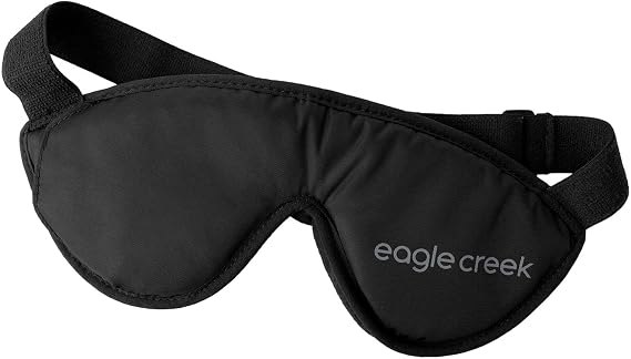 Eagle Creek Sandman Sleep Mask, Black | Ultra-Soft, Light-Blocking Eye Mask with Adjustable Strap for Comfortable Rest and Travel, Lightweight and Durable Design
