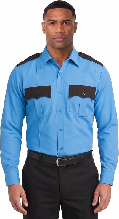 First Class 100% Polyester Two Tone Men's Uniform Shirt