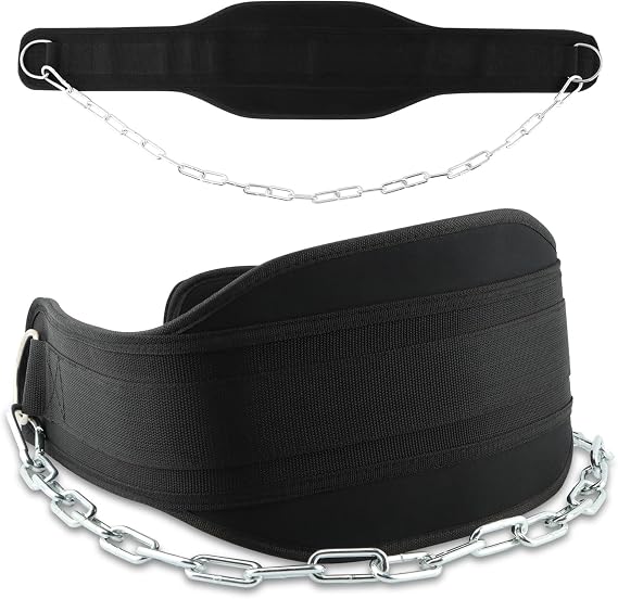 Dip Belt with 34in Heavy Duty Chain for Pull-Ups and Powerlifting | Weighted Dip Belt designed for stable and secure weighted workouts.550lbs - 650lbs Weight Capacity