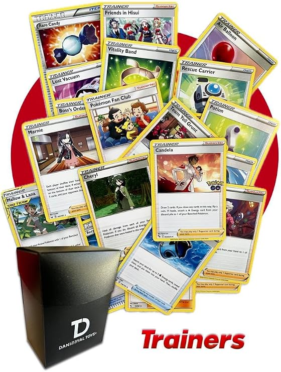 Trainer TCG Booster Random Assortment Bundle || 50 Random Trainer Cards + Dan123yal Deck Box