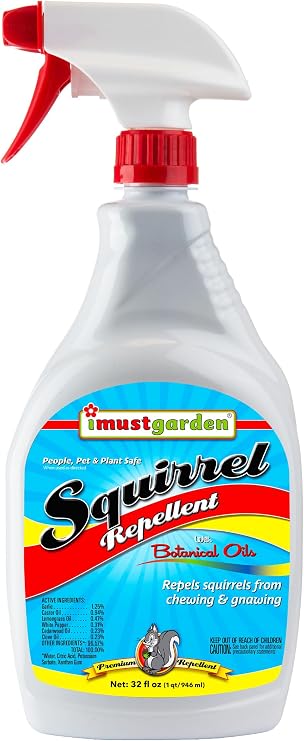 I Must Garden Squirrel Repellent: Stops Chewing on Plants/Furniture - 32oz