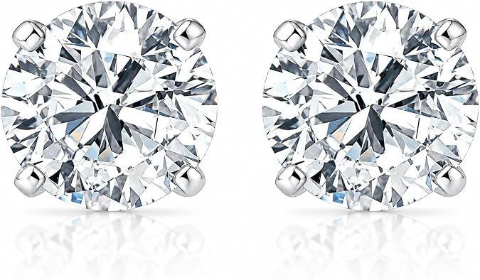 Pompeii 1 Carat (ctw) Diamond Studs in 14k White or Yellow Gold Lab Grown (HI,VS)