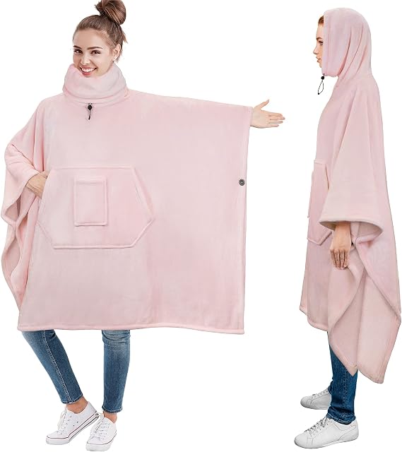 PAVILIA Wearable Blanket Poncho for Women Men, Oversized Hoodie Sweatshirt