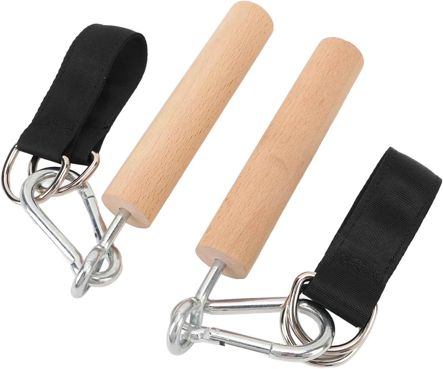 ZJchao Pull Up Handles Pull Up Bars Pull Up Attachments for Strength Training with Beech Wood & Iron for Indoor Outdoor Fitness Arm Grip Exercise