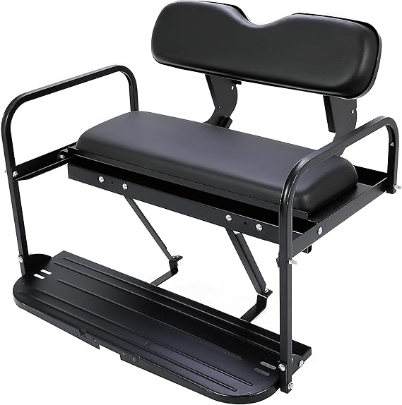 HECASA Golf Cart Rear Seat Kit Compatible with Yamaha G14 G16 G19 G22 | Golf Cart Back Seat Black Backrest Flip Folding Down