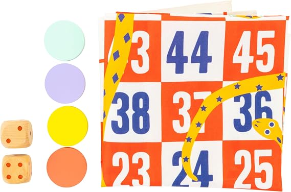 TP Toys Giant Snakes & Ladders Outdoor Game for Kids Ages 3+ Fun 2-4 Player Jumbo Board Game with Wooden Counters & Dice for Indoor or Outdoor Play