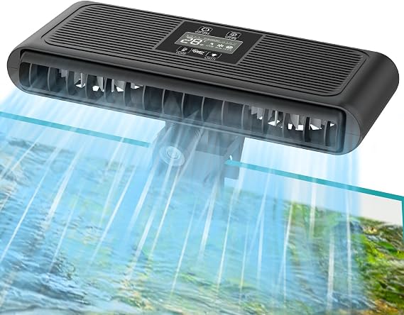 hygger Aquarium Chiller Fan, Auto Temperature Control Aquarium Cooling Fan with Adjustable Temperature and 3 Wind Speed, Quiet Fish Tank Cooler
