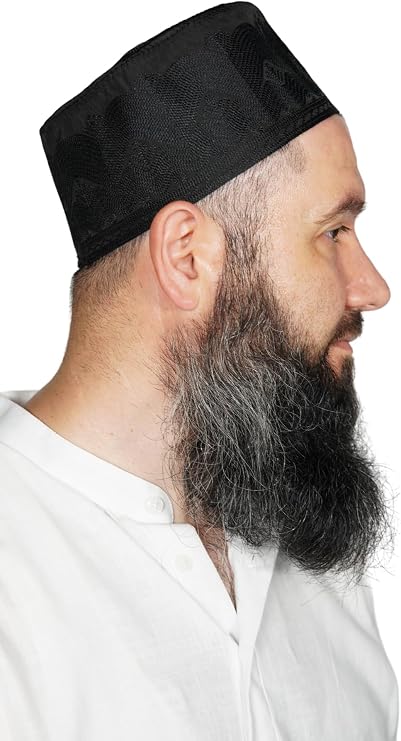 | Crescent Thread Kufi Hats for Men Prayer Cap Namaz Topi Cufe Kufe Premium Islamic Prayer Cap