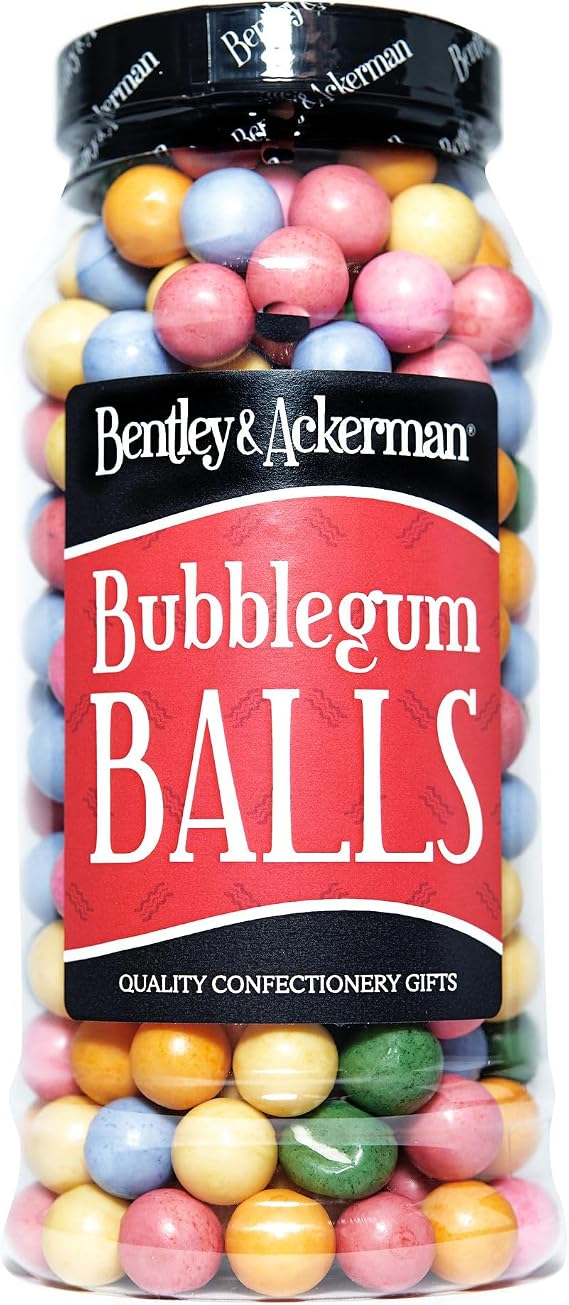 Bubblegum Balls - (600g) Original Gumballs Retro Sweets in a Gift Jar By Bentley & Ackerman Sweet Shop.