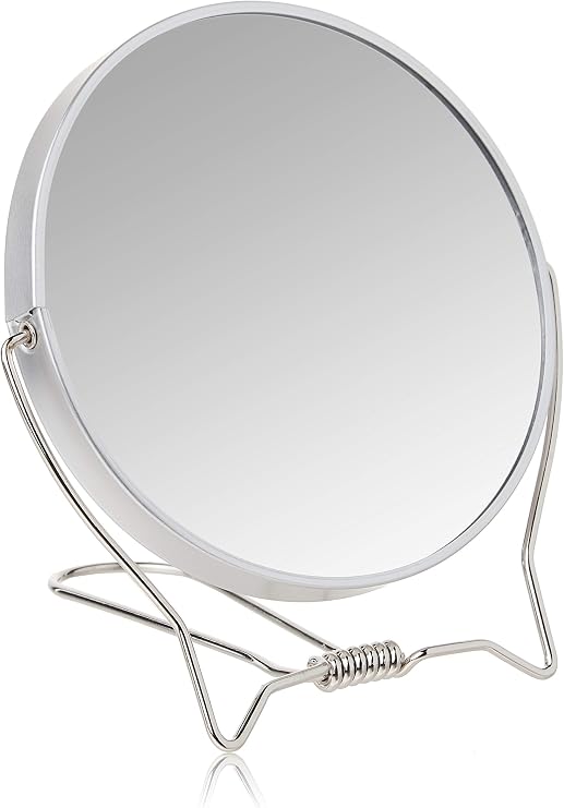 Goody Two-Sided Makeup Mirror with Stand - 1X and 3X Dual Sided Magnification - Lightweight & Portable Table Top Magnifying Vanity Mirror