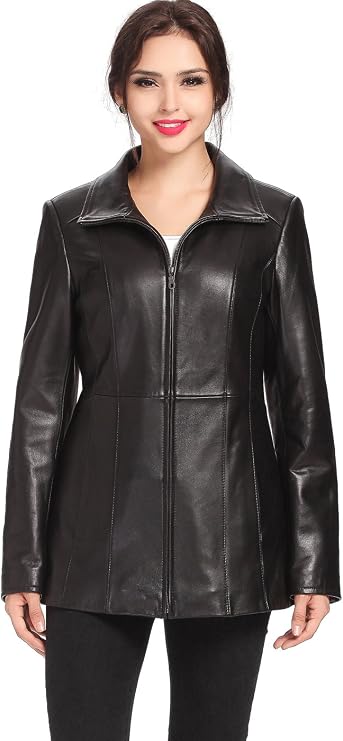 Women Becca Lambskin Leather Jacket (Also available in Plus Size & Petite)