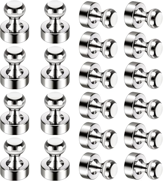24Pack Strong Fridge Magnets - Small Push Pin Magnets for Whiteboard, Classroom, Office, Refrigerator
