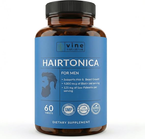 DHT Blocker for Men Hair Growth Supplement with Biotin, MSM, Saw Palmetto & Zinc Supports Thicker, Fuller Hair & Healthy Scalp Non-GMO, Made in USA, GMP Certified