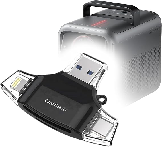 BoxWave Smart Gadget Compatible with Anker Nebula X1 - AllReader SD Card Reader, microSD Card Reader SD Compact USB - Jet Black