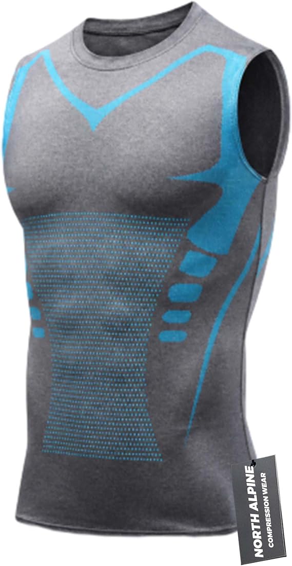 Shirt for Men, Slimming Body Shaper Vest, High Elasticity Tummy Control, No Rolling Edges,Breathable, Sweat-Wicking for Gym