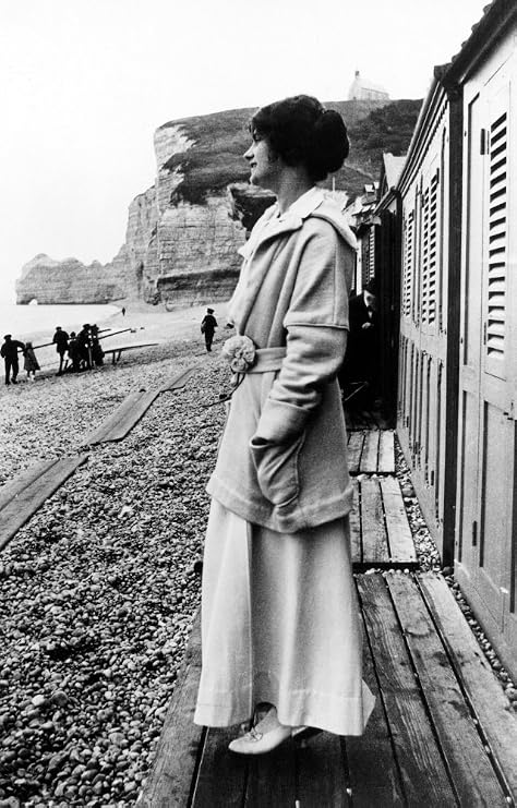 Gabrielle Coco Chanel N(1883-1971) French Fashion Designer Photographed On The Beach In Etretat Normandy Early 20Th Century In The Background Is The Cliff Falaise DAmont Poster Print by (24 x 36)