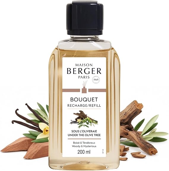 MAISON BERGER Reed Diffuser Refill, 200 ml, Under The Olive Tree