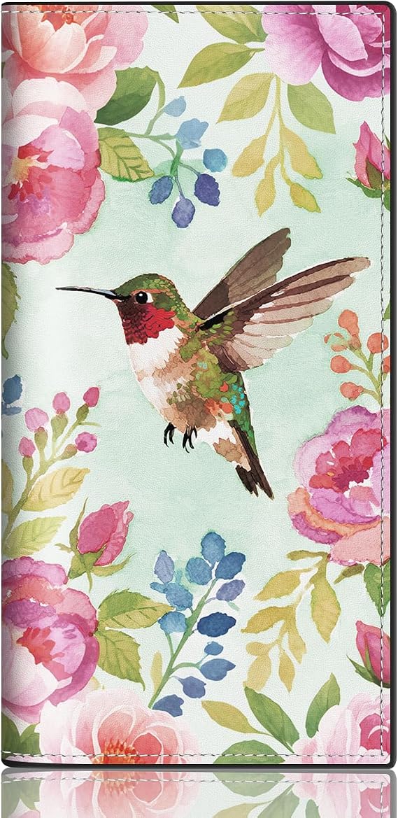CASMONAL Hummingbird Boho Checkbook Covers for Personal, Check Book Holder