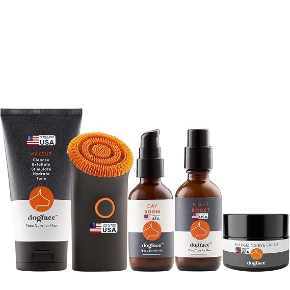 dogface Mens Skin Care Kit, 5-Piece Anti-Aging Facial Skincare Gift Set