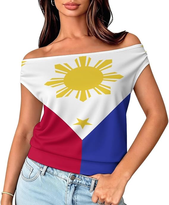 Women's Off The Shoulder Tops Stylish One Shoulder Shirts Classic Short Sleeves Fit Tees